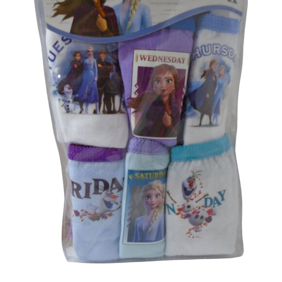 Frozen II 7 Days Of The Week Girls 100% Cotton Panties Size 4 - Picture 2 of 3